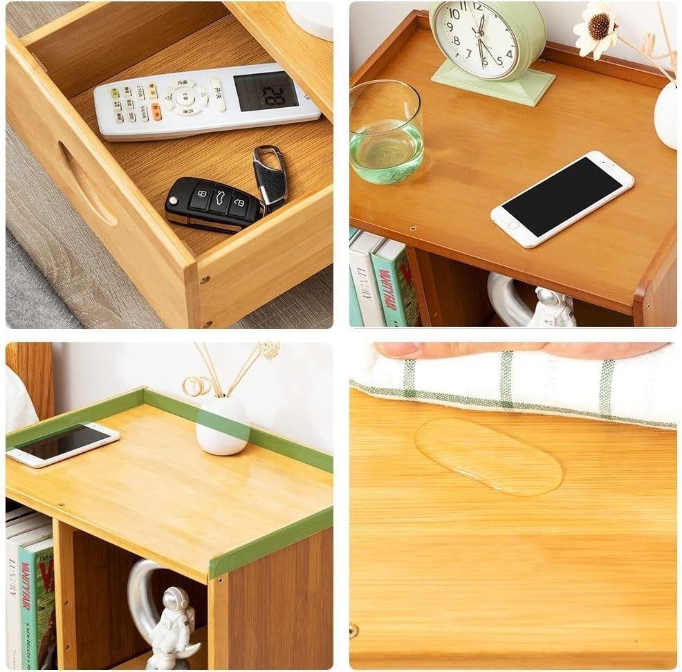 Velador 2 Niveles Bambú Con 3 Cajones 42x31x45cm-2