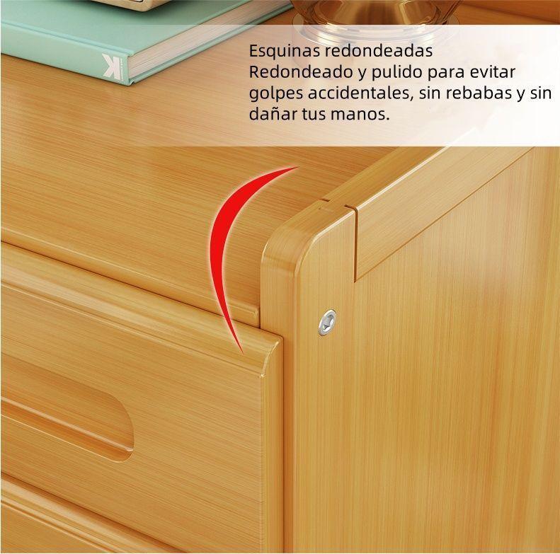 Velador 2 Niveles Bambú Con 3 Cajones 42x31x45cm-3