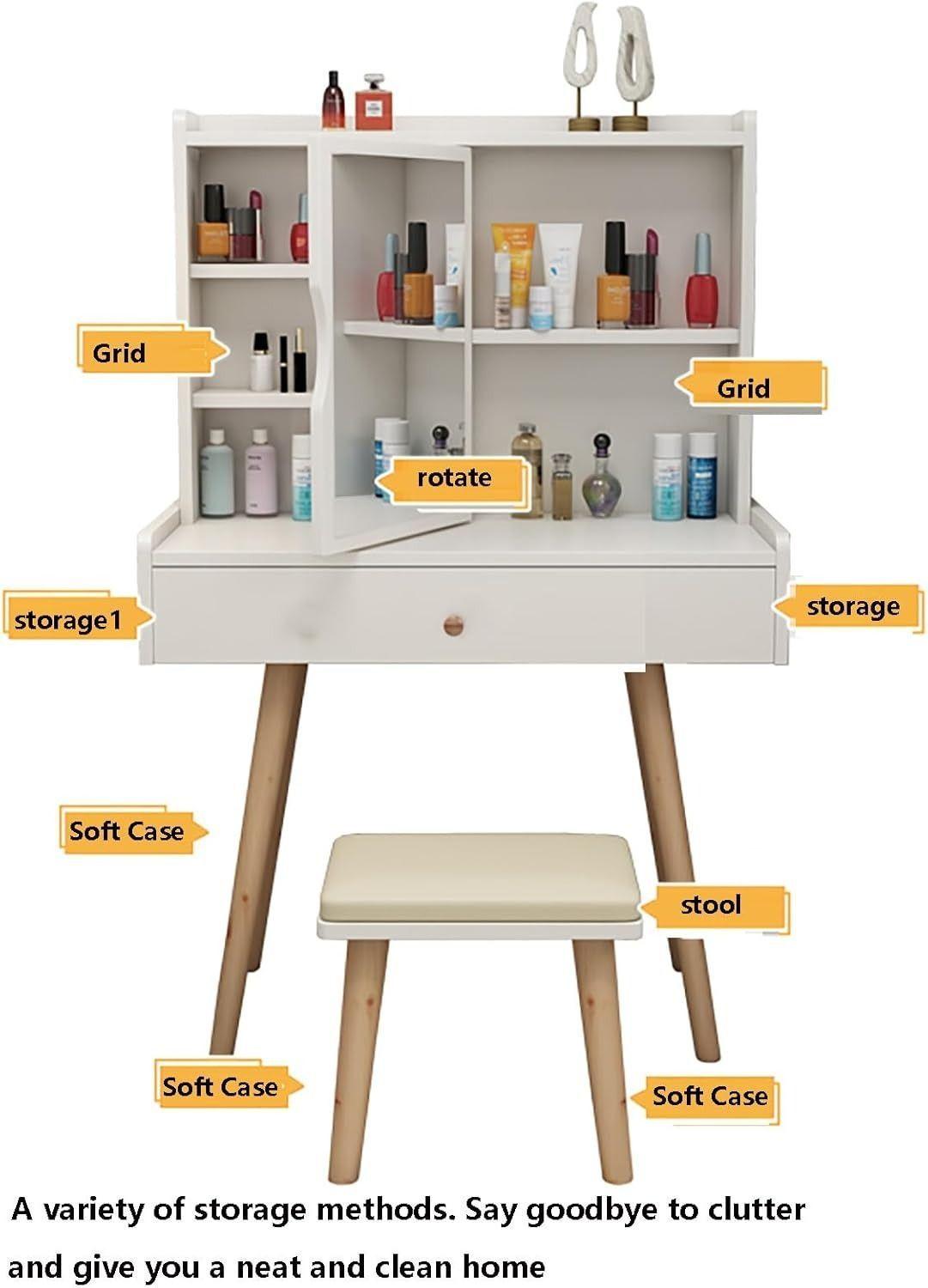 Espejo Escritorio Vanity Con Taburete-2