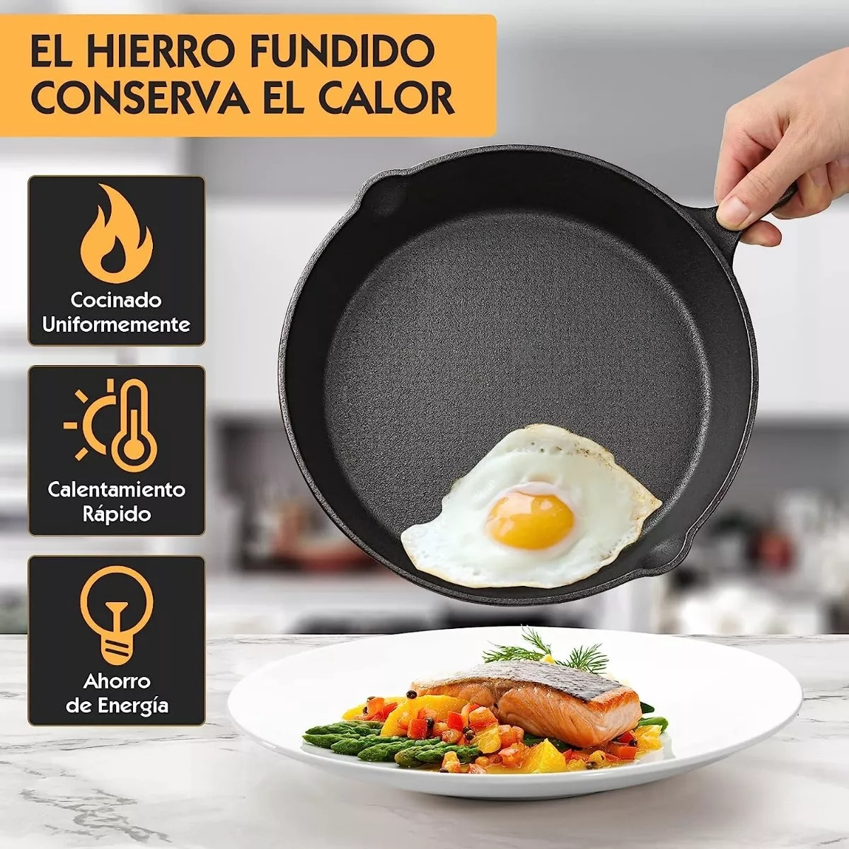 	 Sartenes De Hierro Fundido Juego De Sartenes 5 Piezas 10-26 cm-2