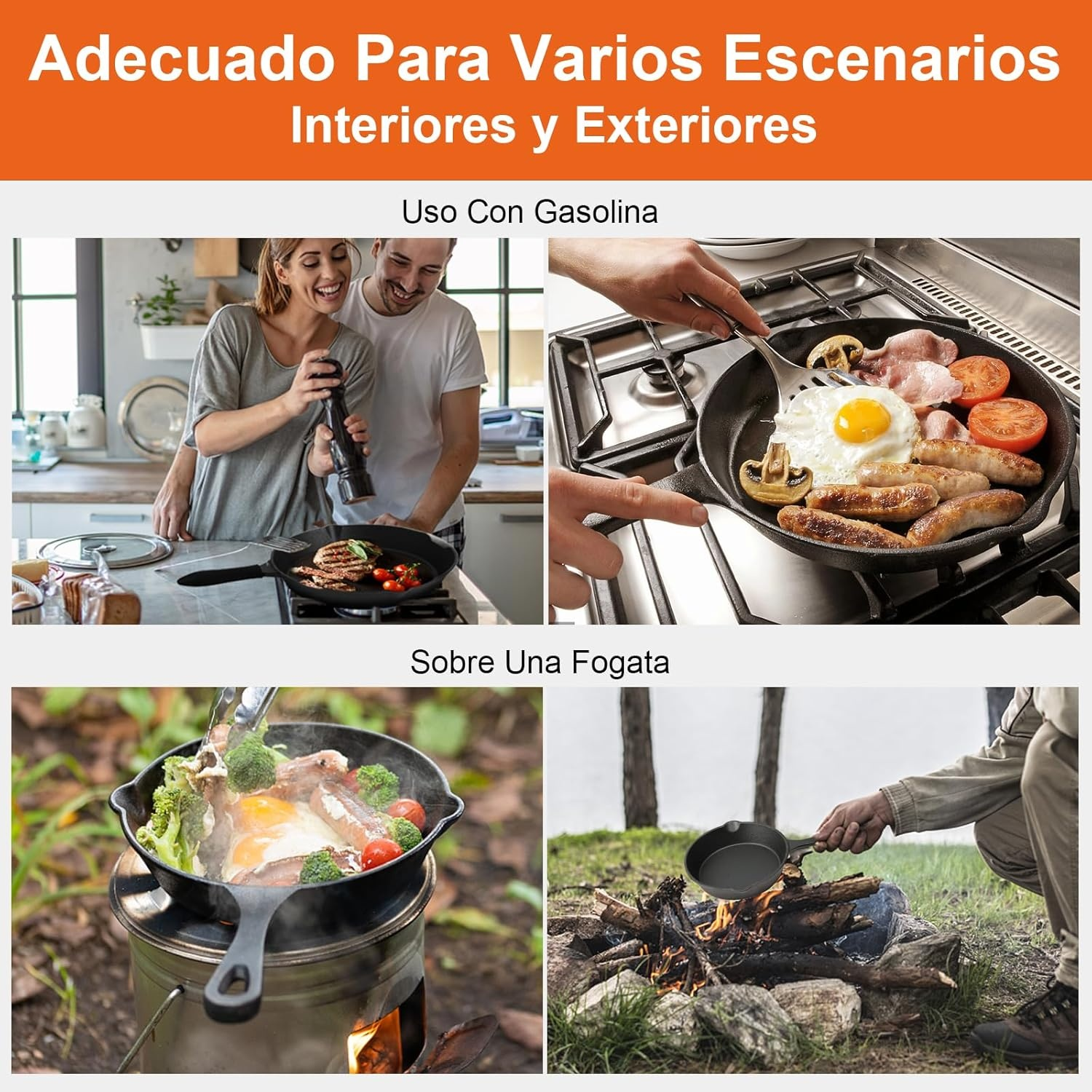 	 Sartenes De Hierro Fundido Juego De Sartenes 5 Piezas 10-26 cm-4