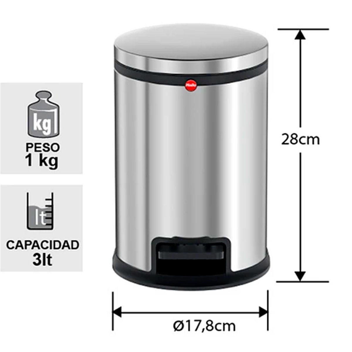 Basurero Inox con Pedal HAILO PURE 3 L-1