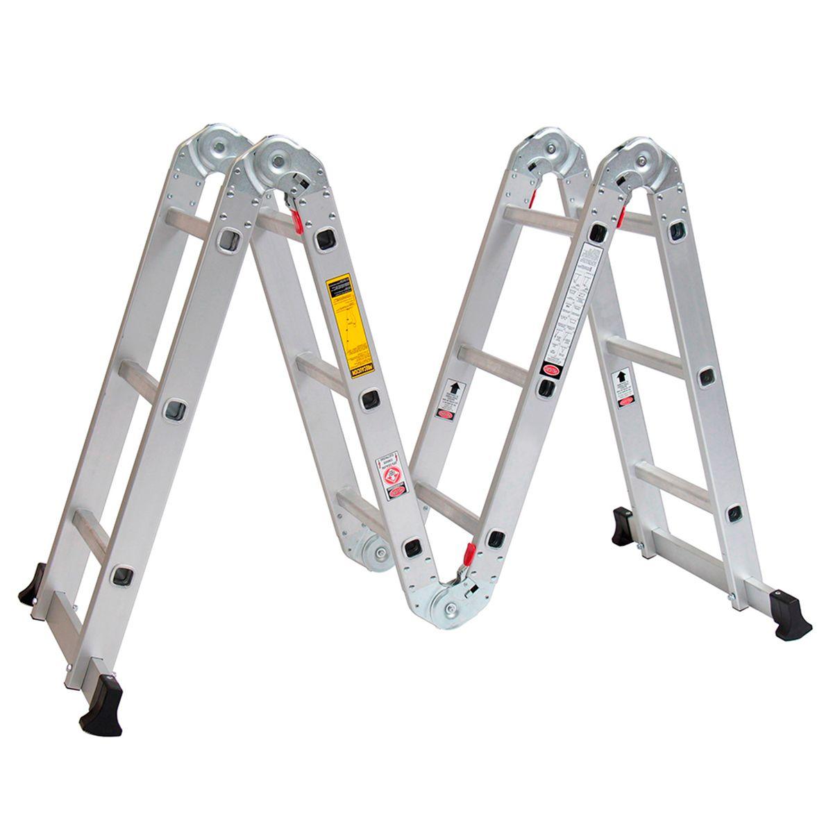 Escalera Multipropósito Articulada Aluminio 12 Peldaños-2