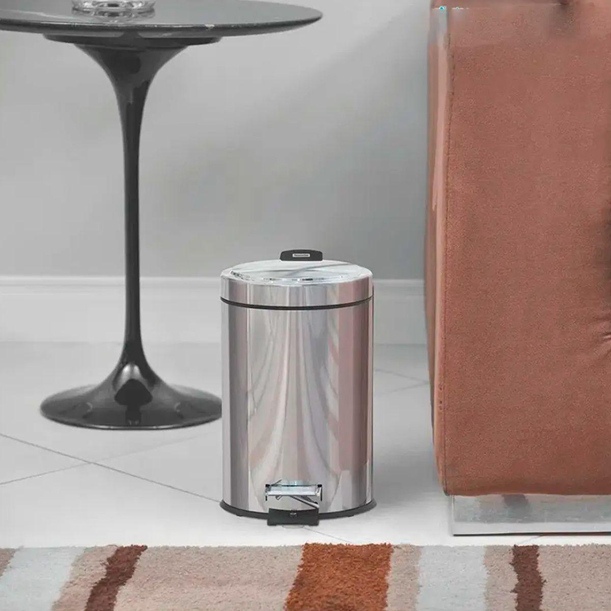 Basurero Pedal 5l Acero Inoxidable Tramontina-3