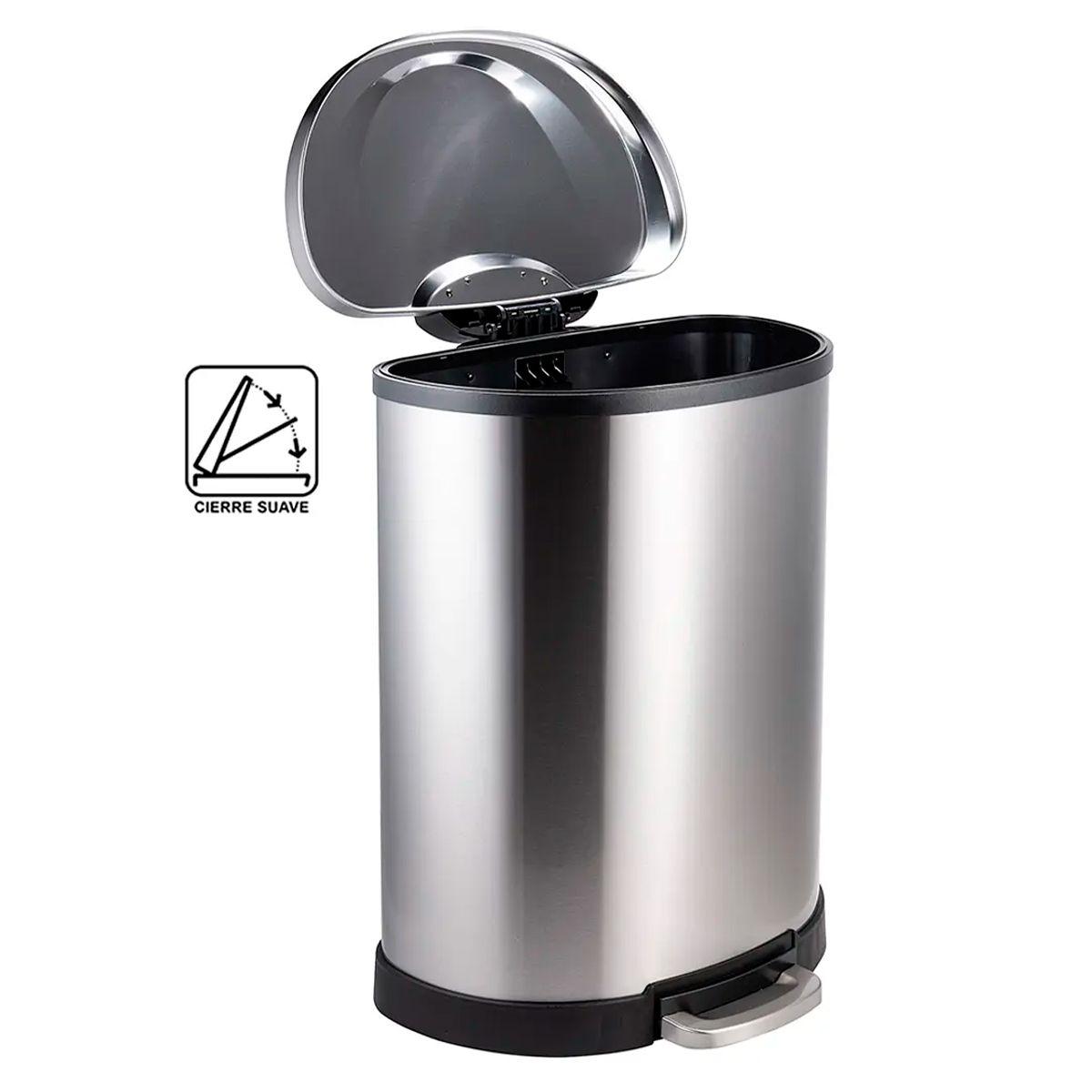 Basurero de Acero Inoxidable con Pedal 50L-3