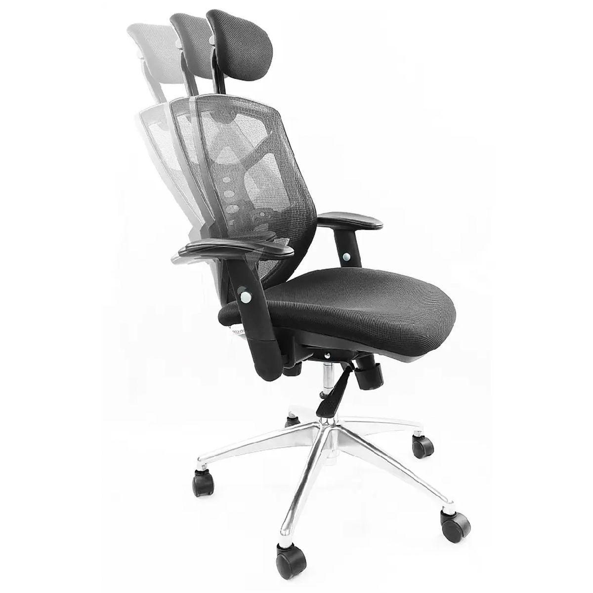 Silla Gerencial Ergonómica Con Cabecera Base Aluminio-2
