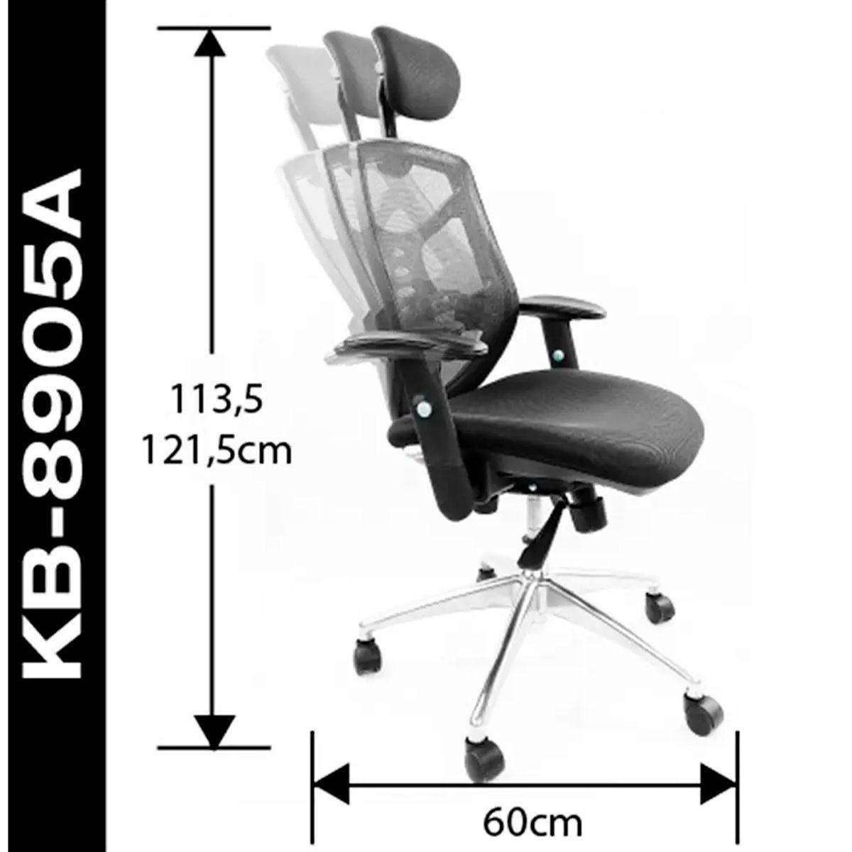 Silla Gerencial Ergonómica Con Cabecera Base Aluminio-4