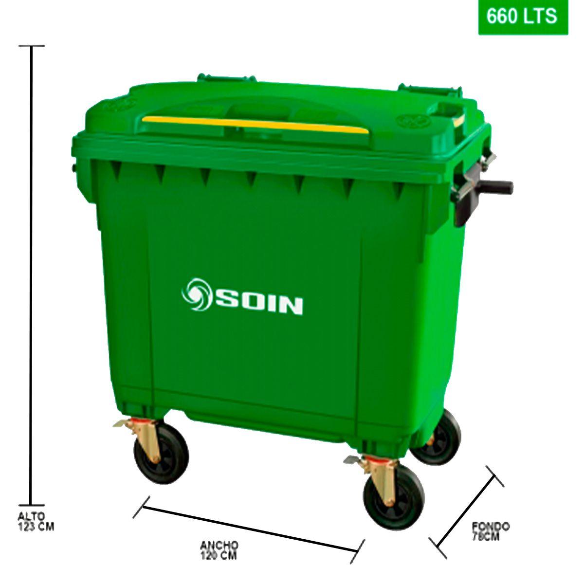 Contenedor de Basura Industrial 660L SOIN con ruedas-2