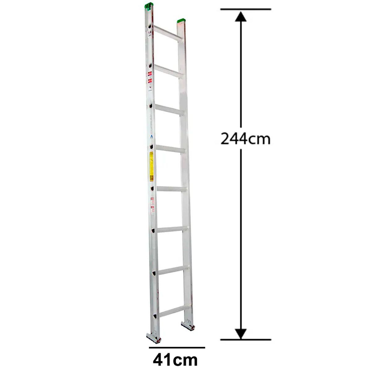 Escalera Recta Simple de Aluminio 2.44mts-1