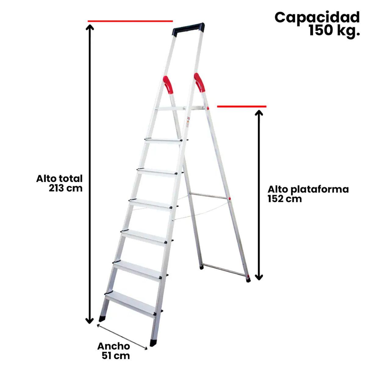 Escalera Aluminio Tijera 7 Peldaños Magna-1