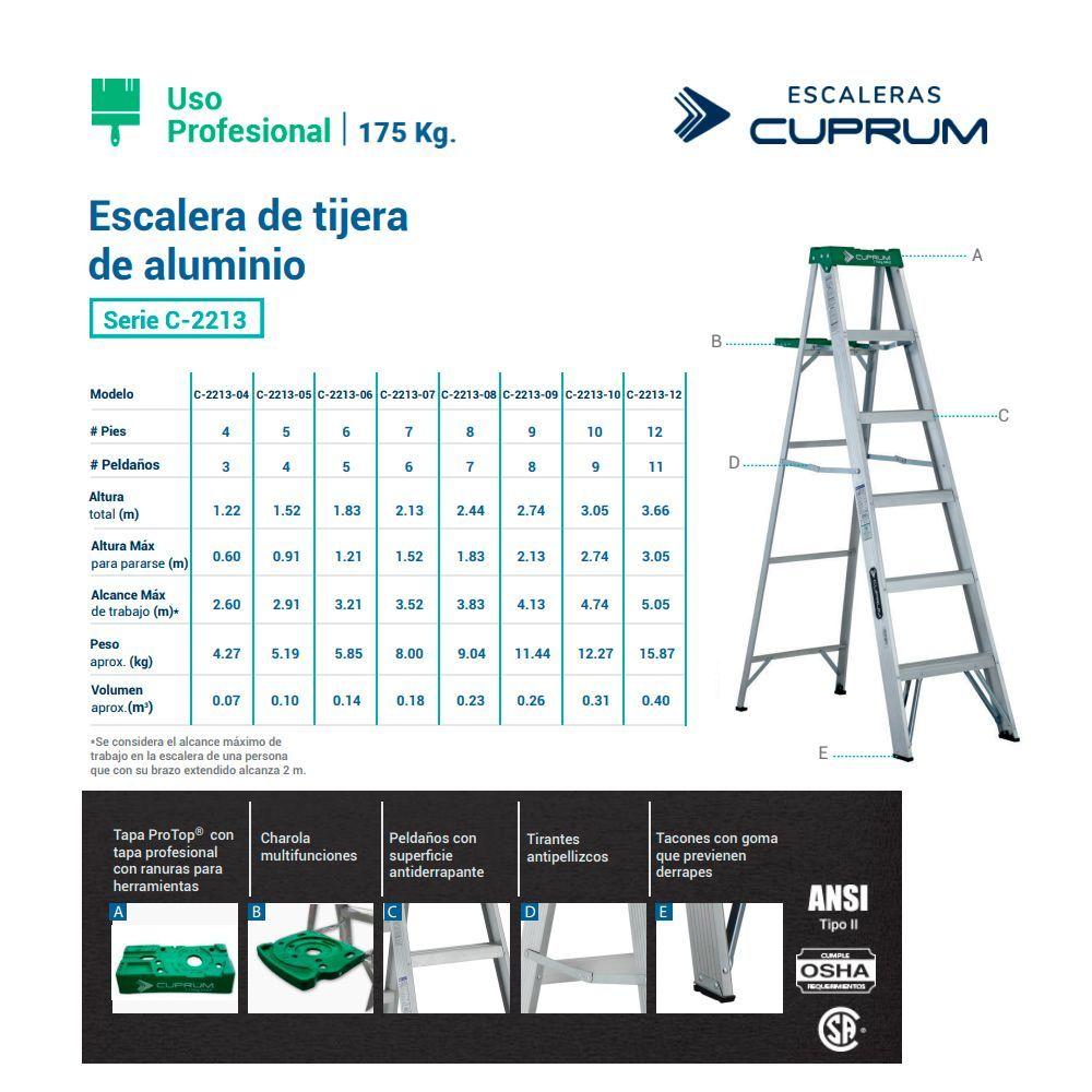ESCALERA ALUMINIO TIJERA 10 PELDAÑOS 3.05 M CUPRUM-2