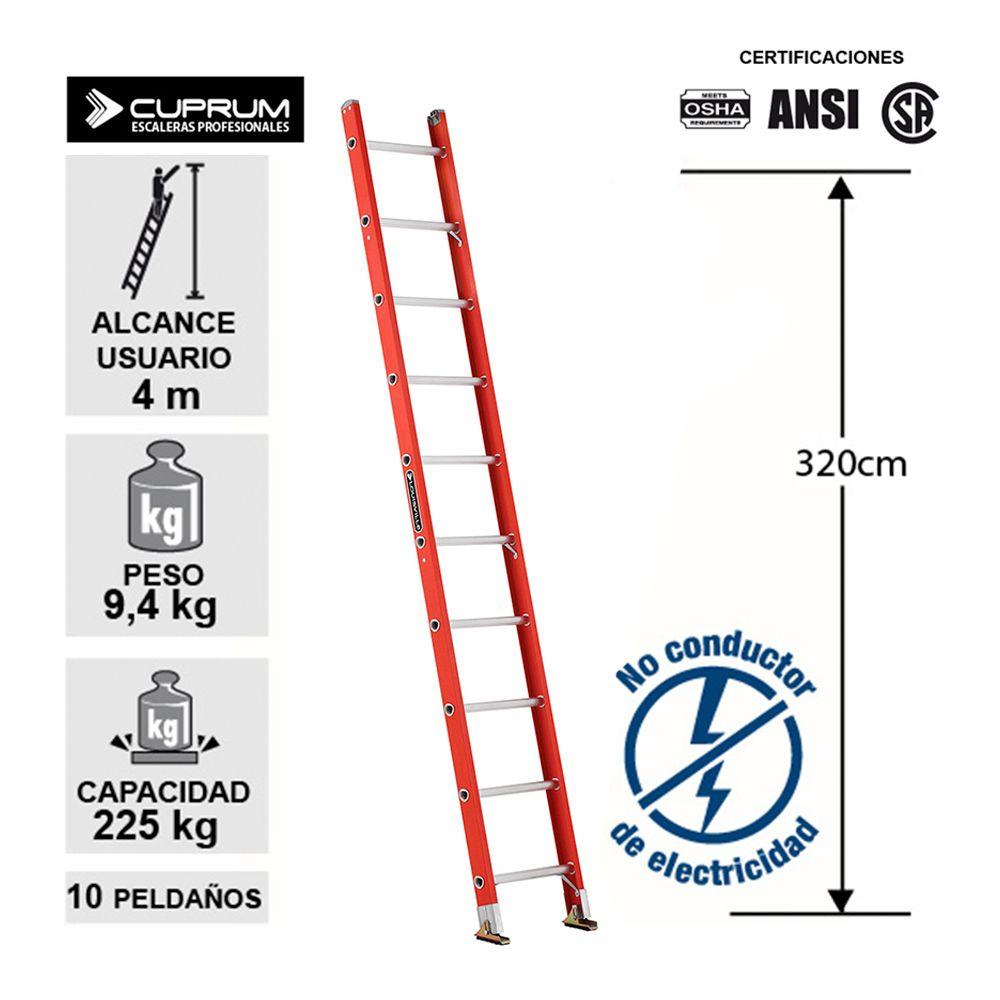 Escalera fibra vidrio recta 3.2 M CUPRUM-5