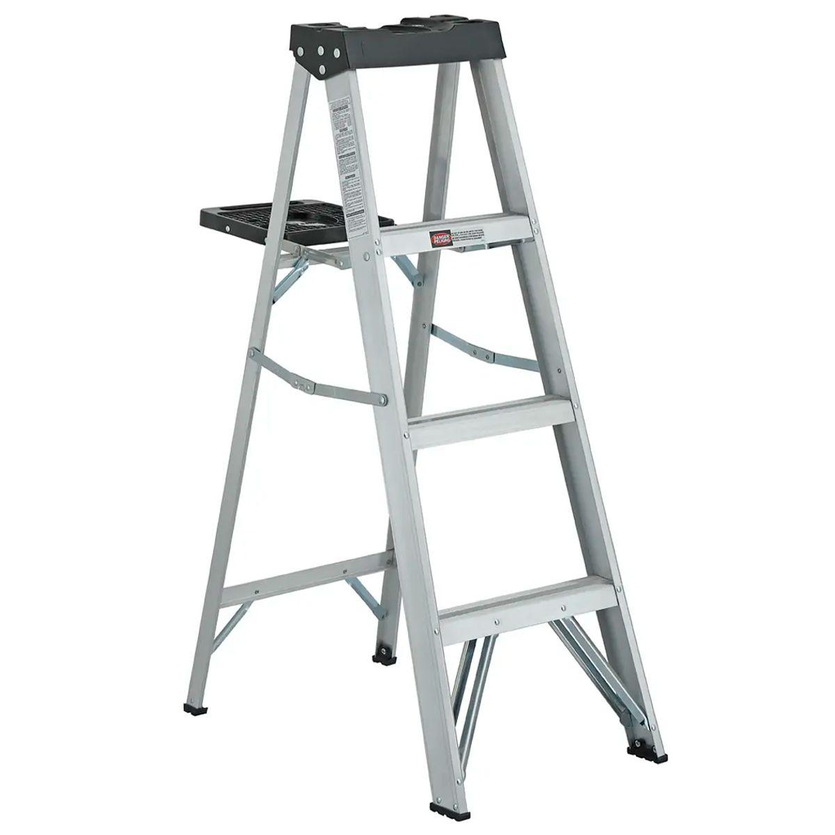 Escalera de Tijera de Aluminio 4 Peldaños 1.22mts-0