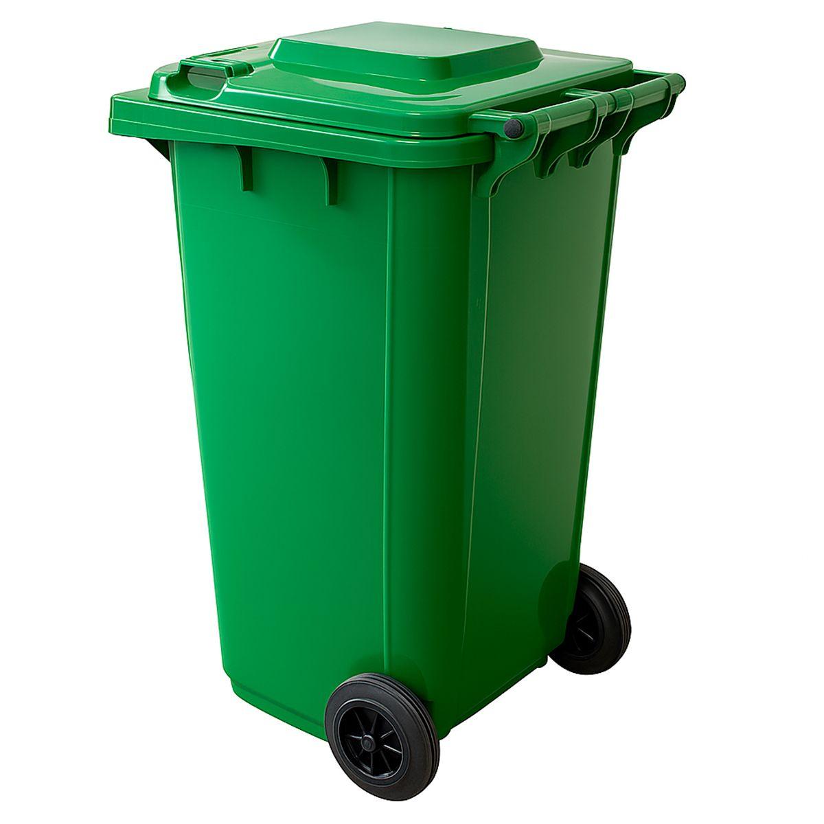 Contenedor de Basura Verde con Tapa y Pedal 240L SOIN-2