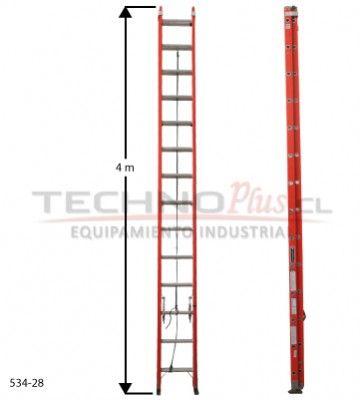 Escalera telescópica fibra de vidrio 28 peldaños Cuprum-2