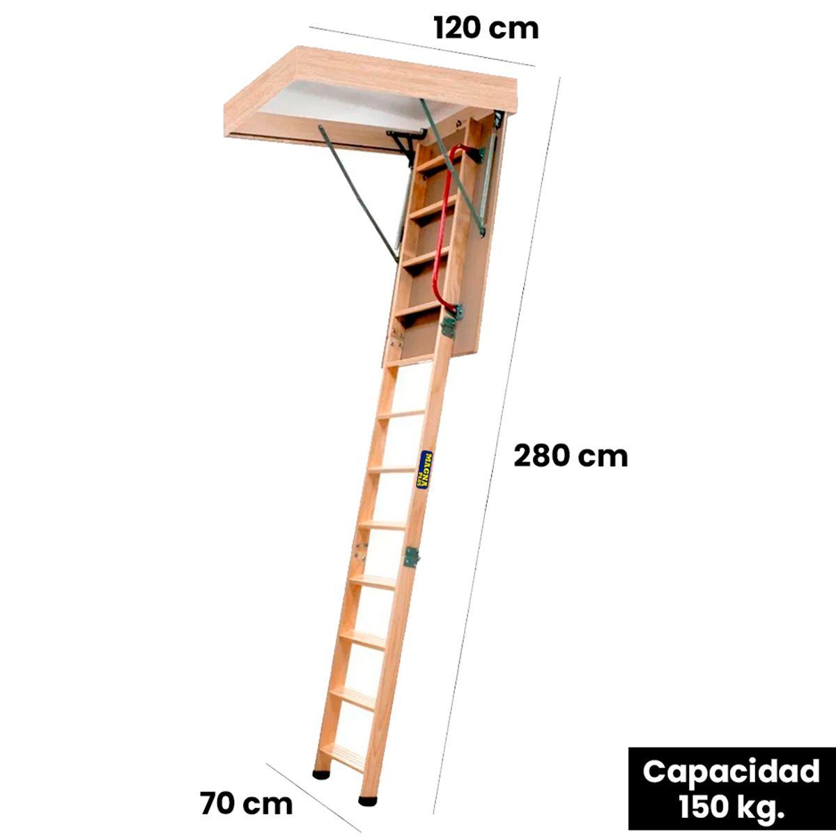 Escalera Escamoteable Ático Entretecho Madera 2.80m-6