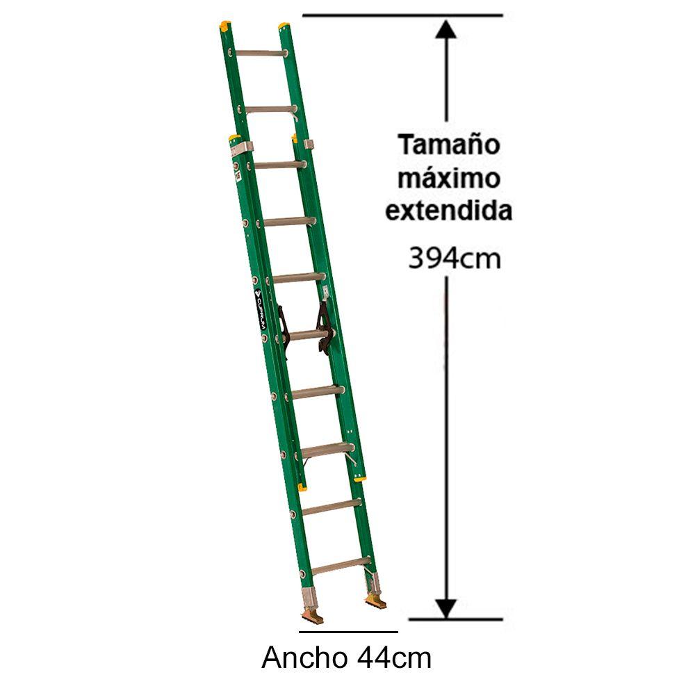 Escalera fibra de vidrio telescópica 4m 16 peldaños CUPRUM-2
