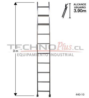 Escalera Recta de Aluminio Simple 3.05mts 10p CUPRUM-1