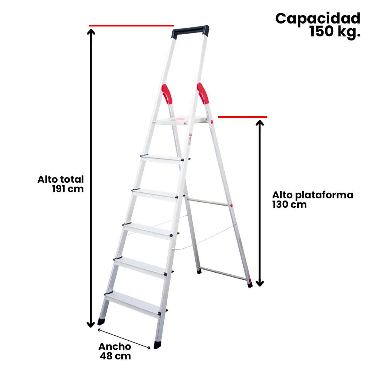 Escalera Aluminio Tijera 6 Peldaños Magna-1