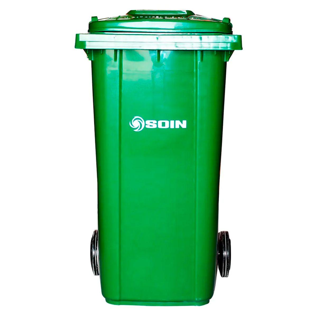 Contenedor de Basura con Ruedas 120L Verde-1