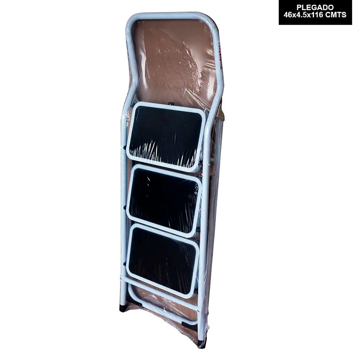 Piso Escalera Plegable de Acero 3 Peldaños Profesional-3