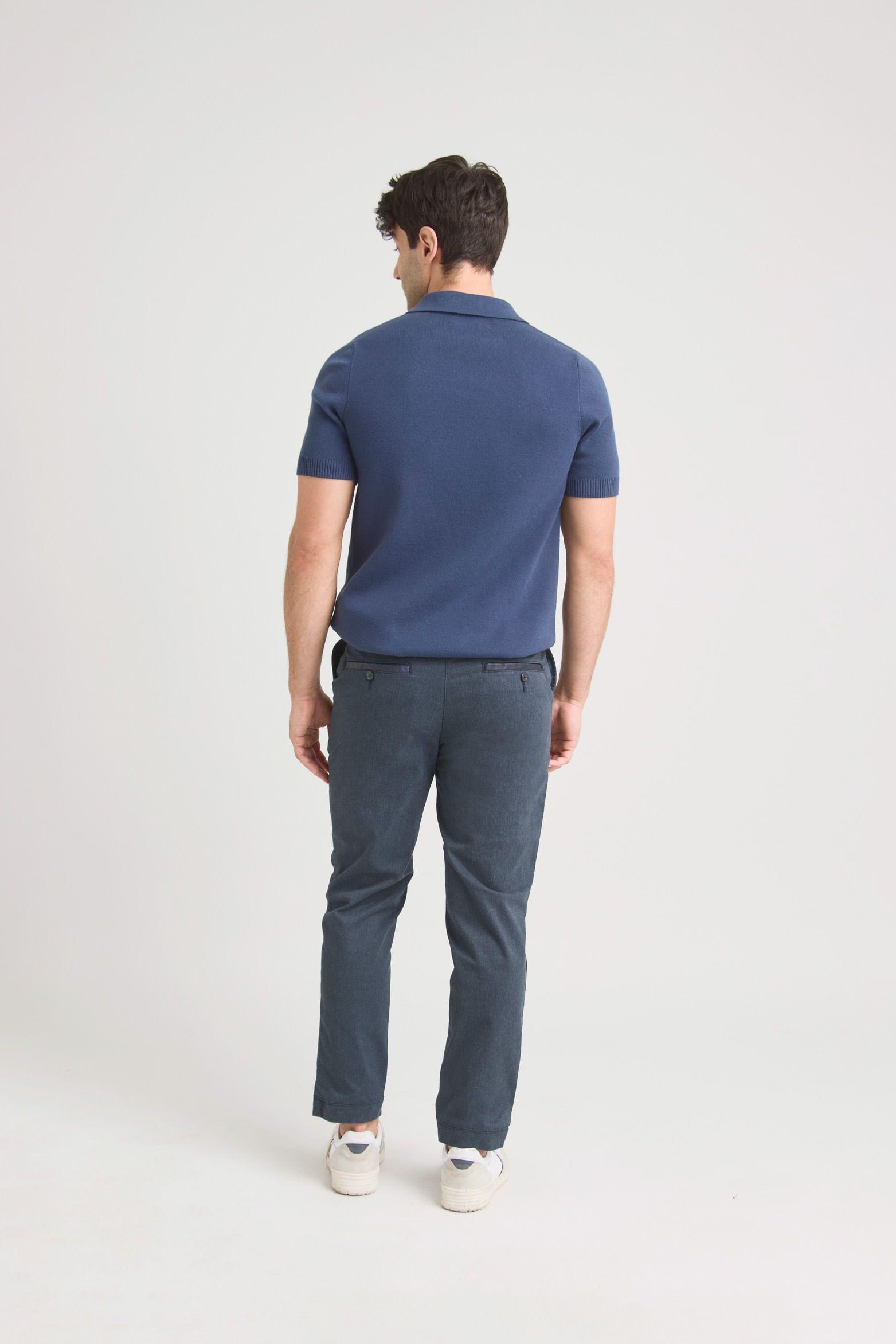 Vélez Pantalón Chad Para Hombre Acabado Soft Azul Oscuro-4