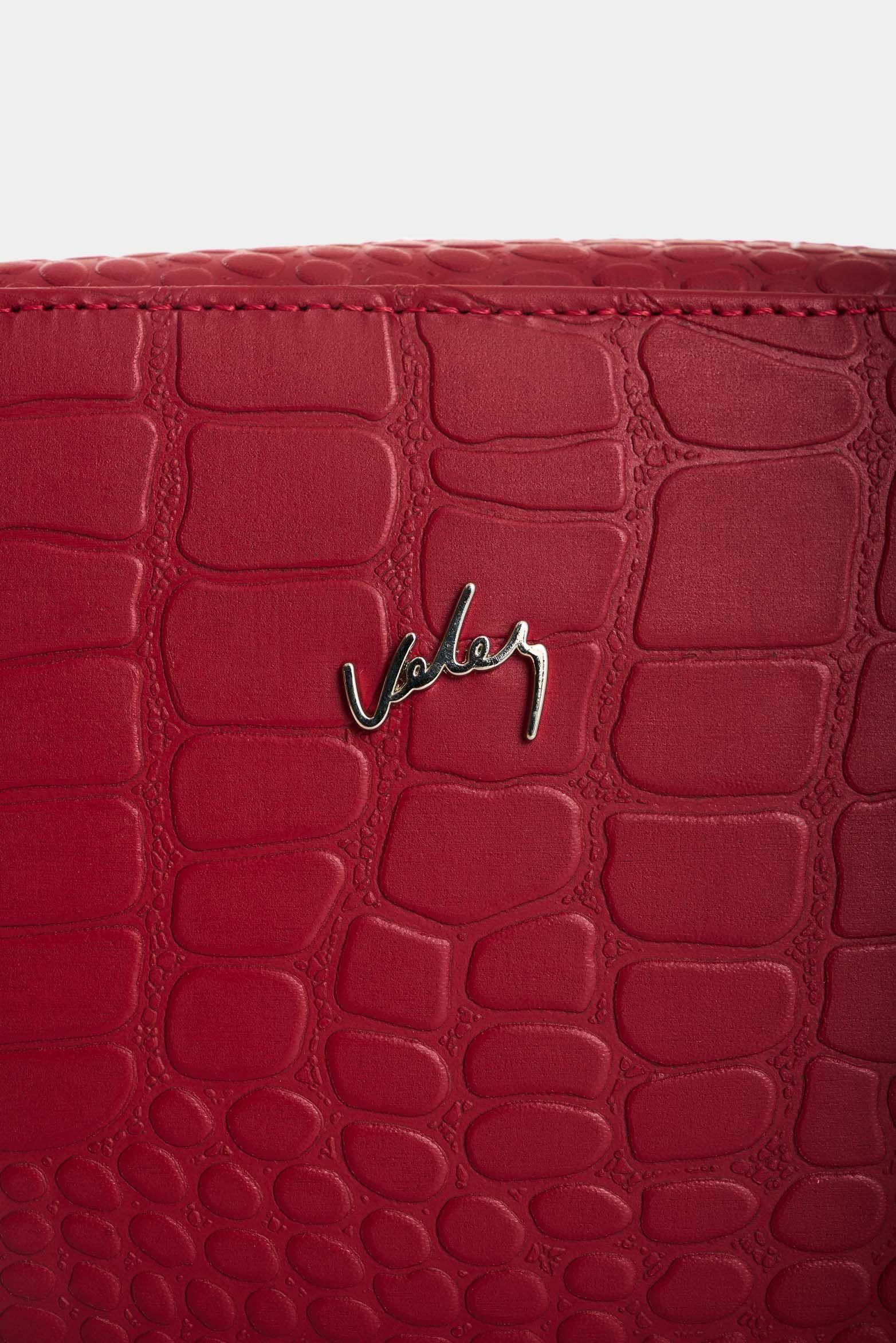 Vélez Manos Libres De Cuero Grabado Para Mujer Verona Rojo-3