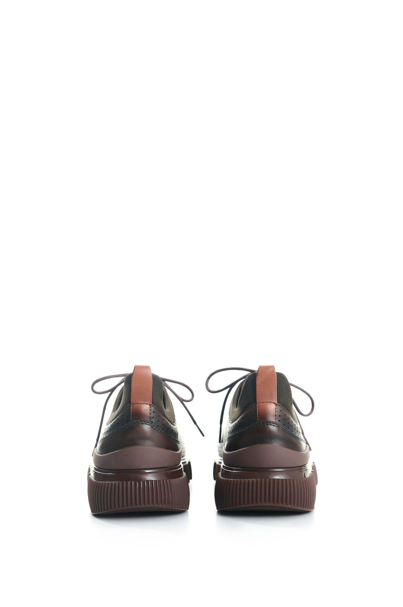 Vélez Zapatos De Cordón Cuero Hombre Aria Café-2