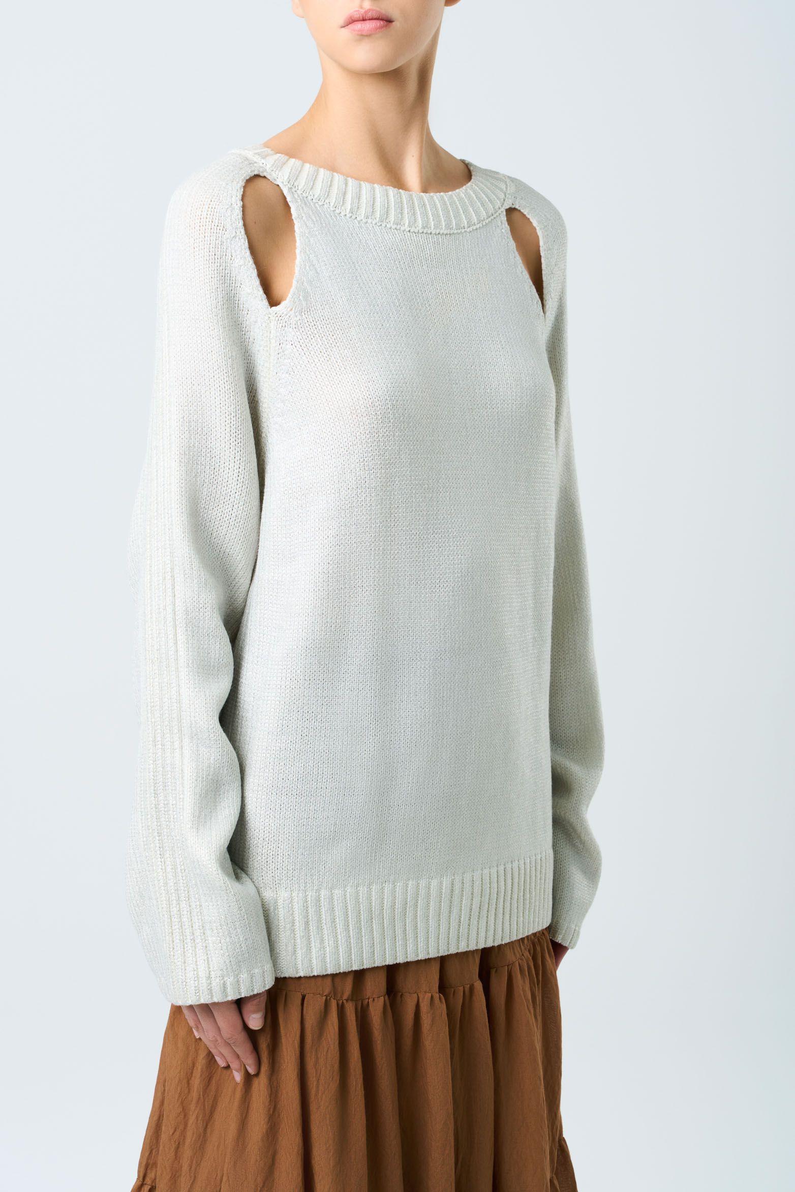 Vélez Sweater Star En Tejido Rectilíneo Para Mujer Crema-4