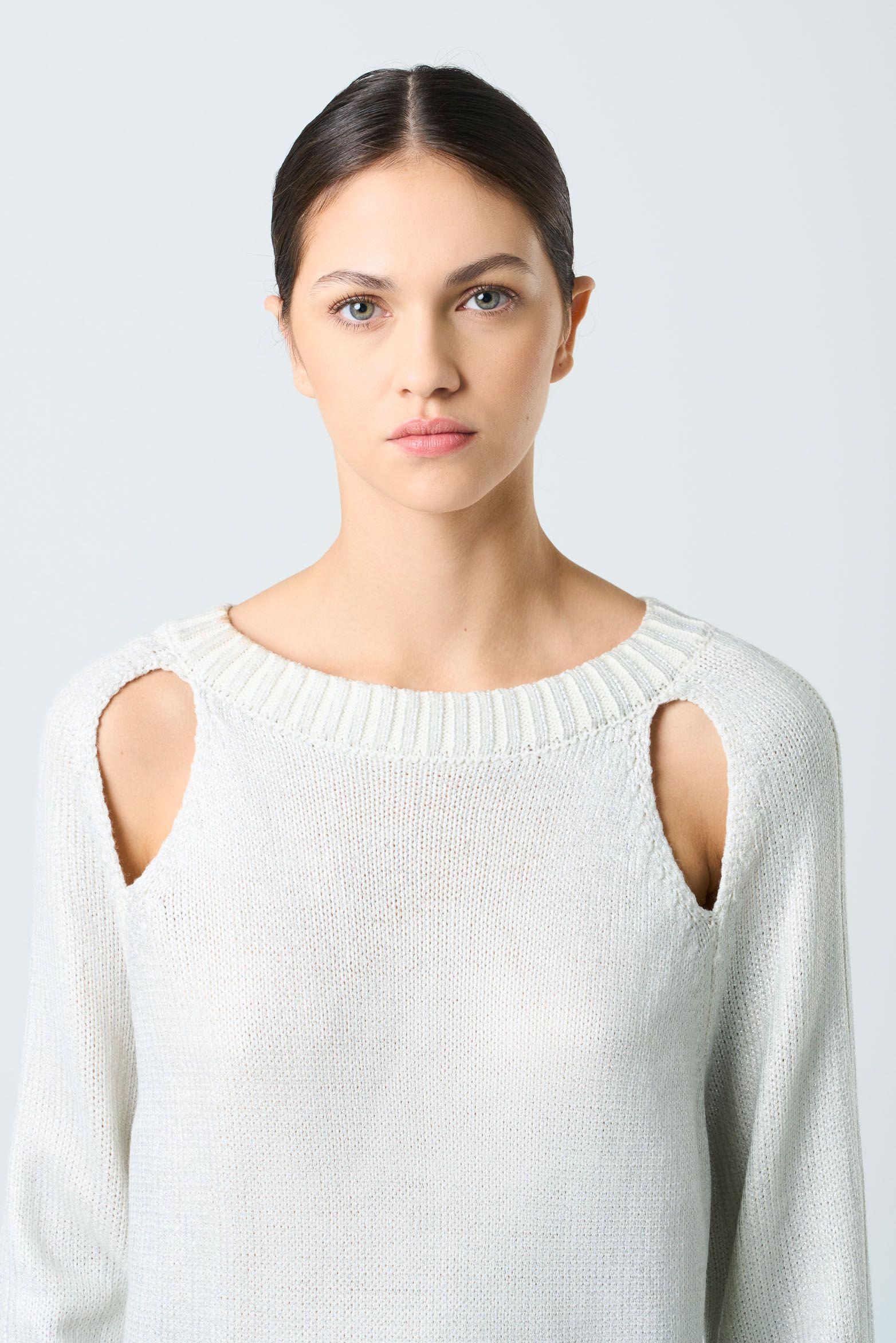 Vélez Sweater Star En Tejido Rectilíneo Para Mujer Crema-5