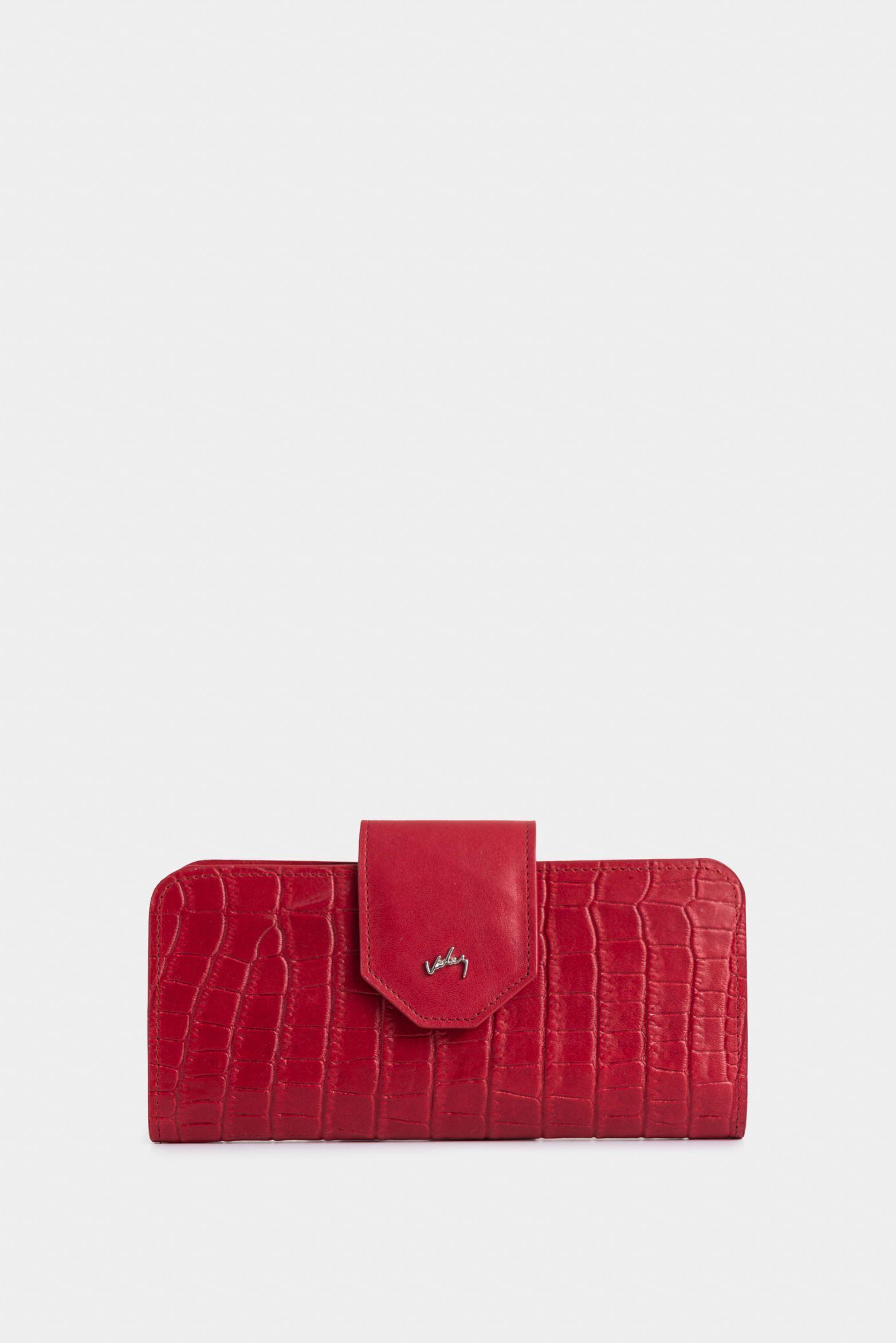 Vélez Billetera Porta Chequera Extravaganza Cuero Mujer Rojo-0