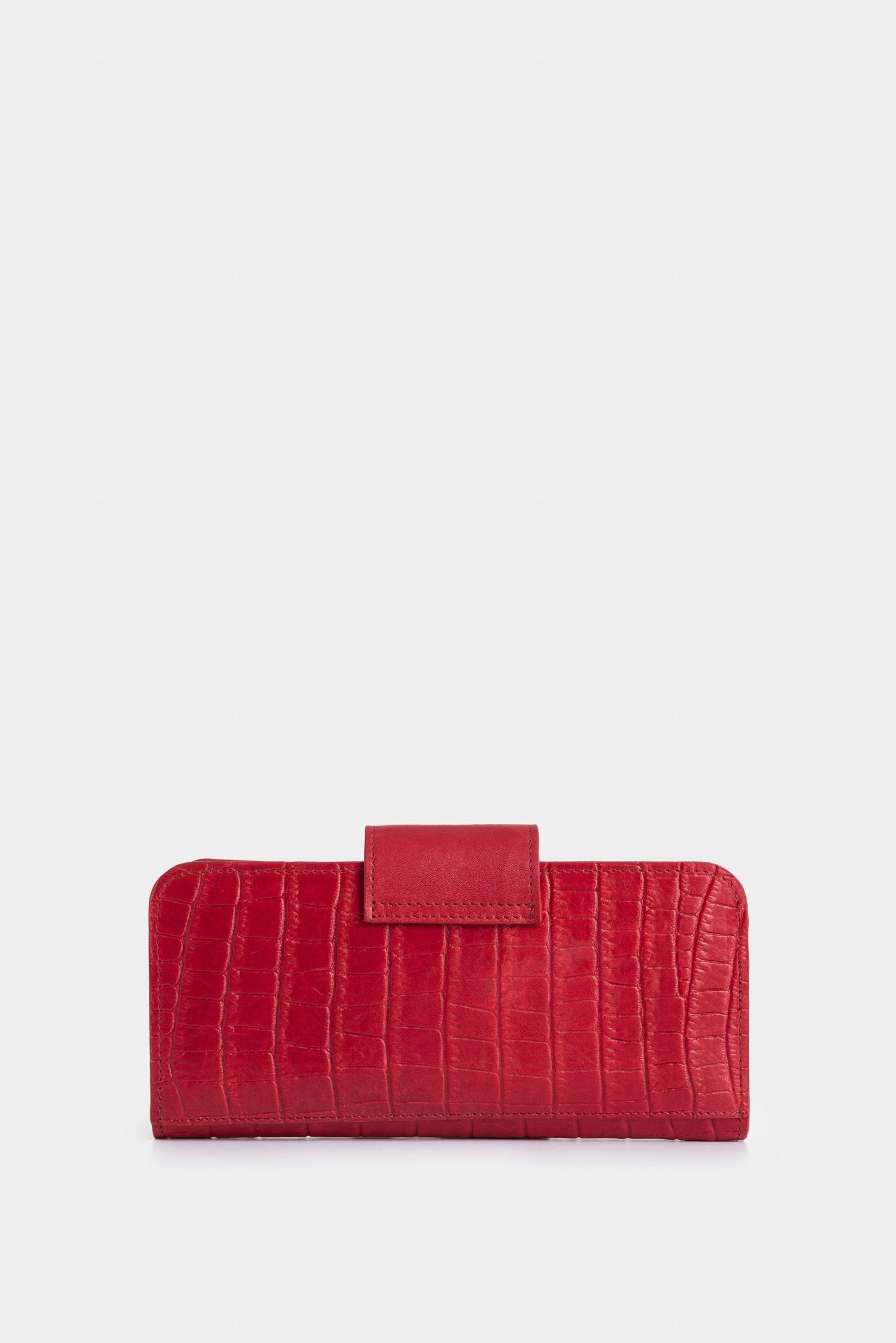 Vélez Billetera Porta Chequera Extravaganza Cuero Mujer Rojo-2