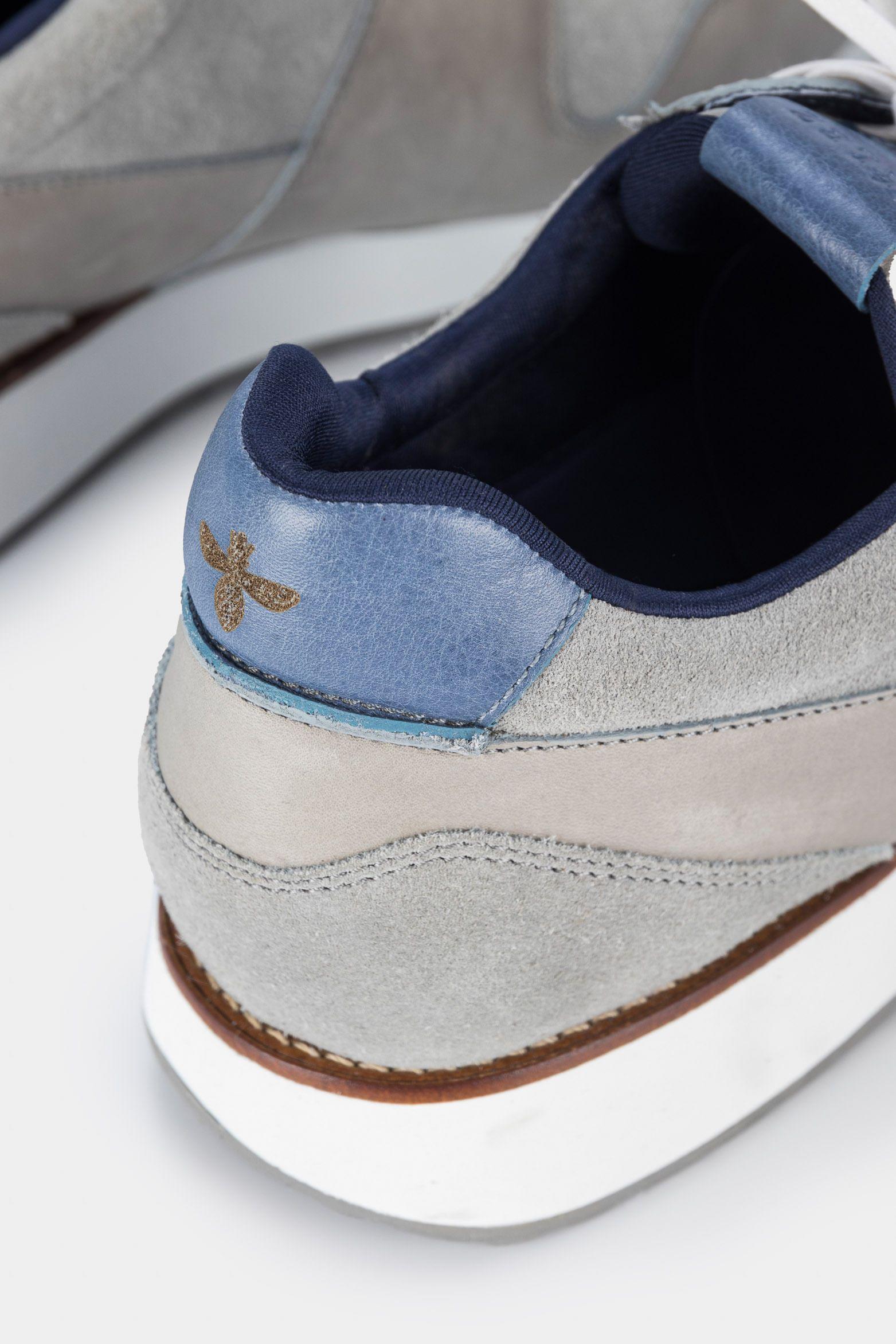 Vélez Zapatillas Pumbra Cuero Liso Y Gamuzado Hombre Gris-4