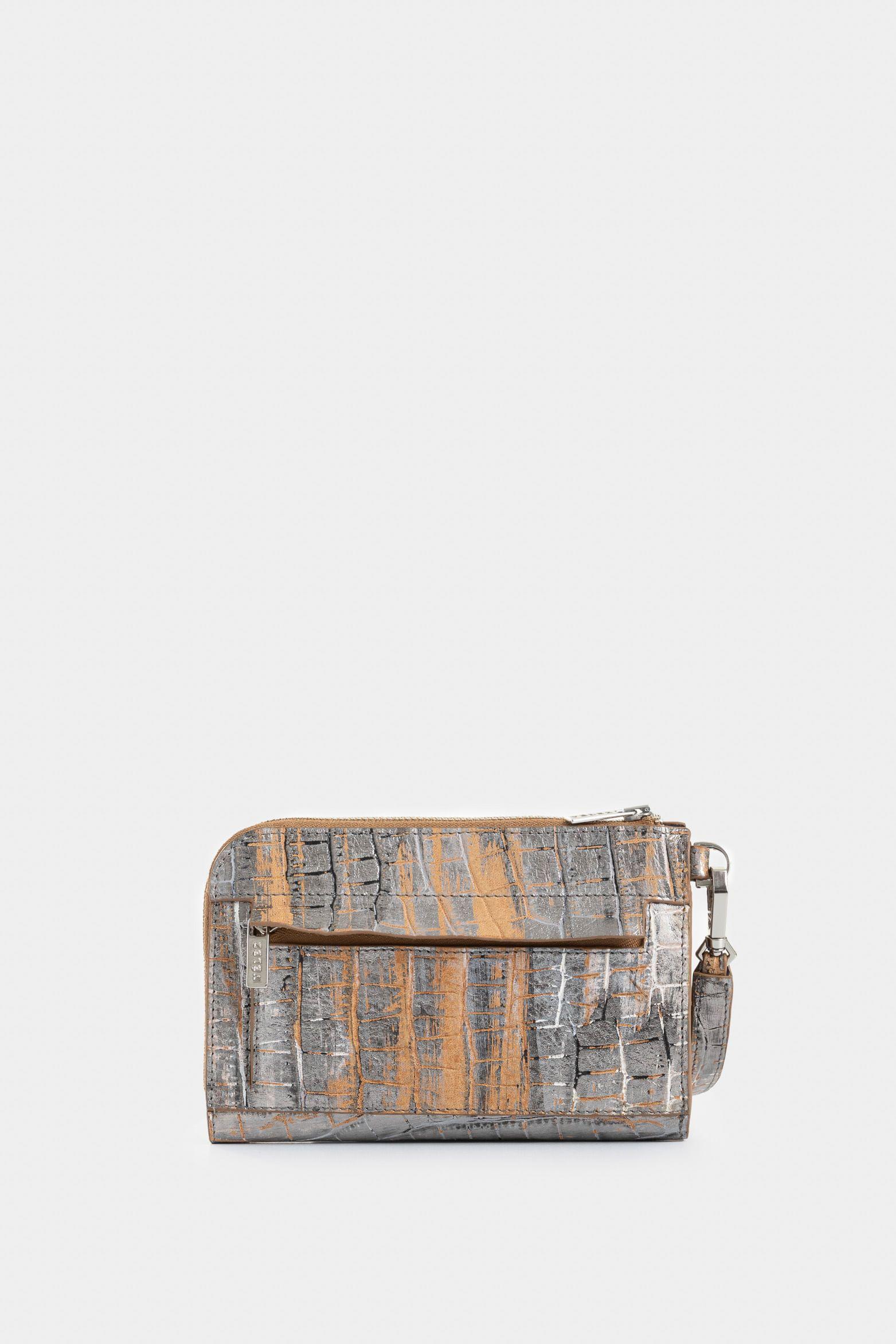 Billetera Holy de cuero folia para mujer taches plata-2