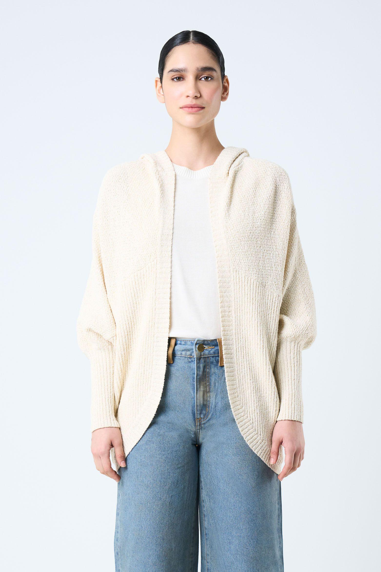 Vélez Cárdigan Ocaso Para Mujer Oversized Crema-1