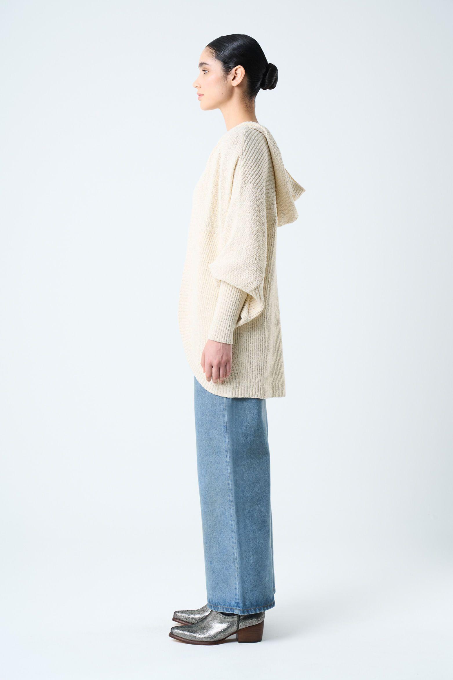 Vélez Cárdigan Ocaso Para Mujer Oversized Crema-2