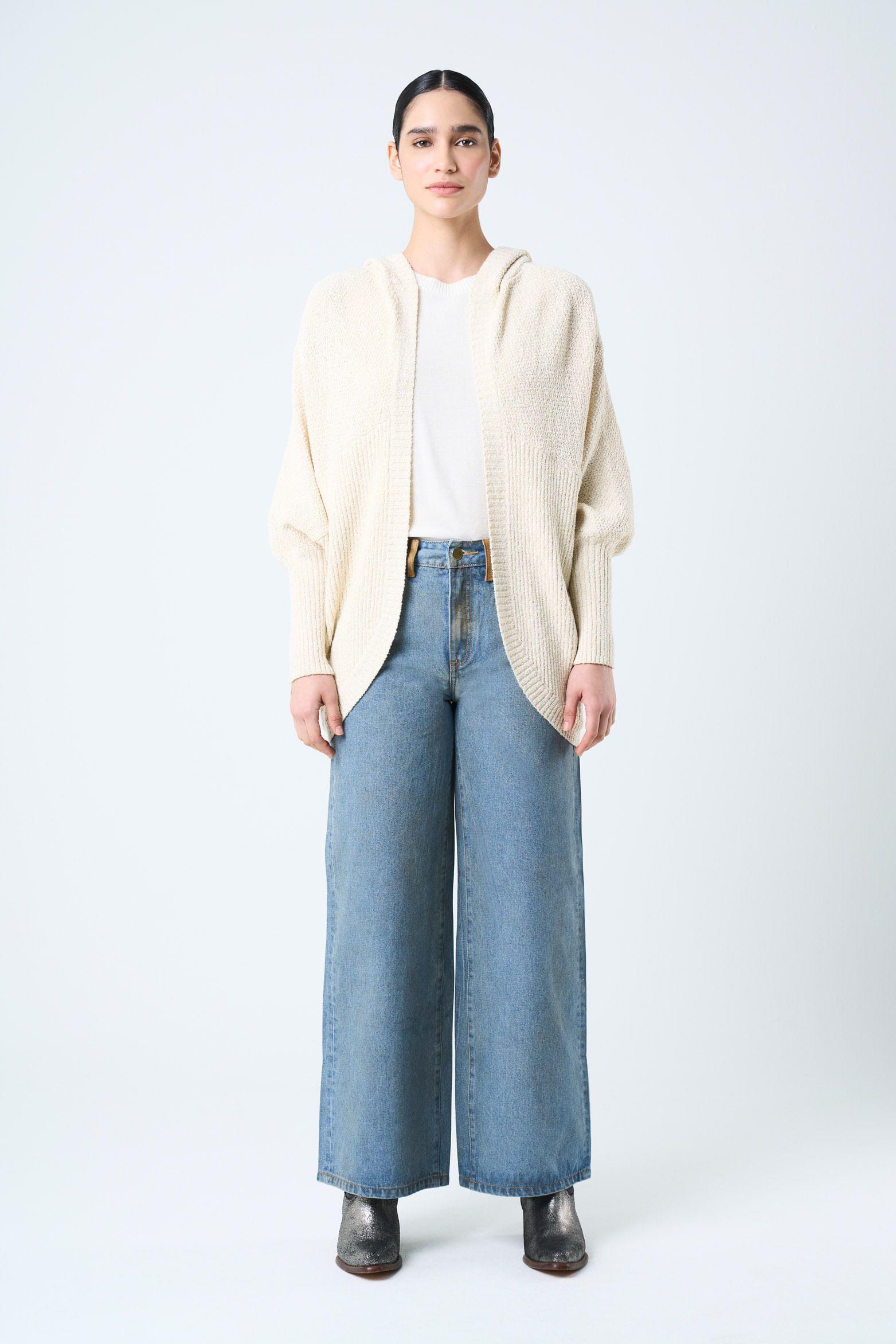 Vélez Cárdigan Ocaso Para Mujer Oversized Crema-4