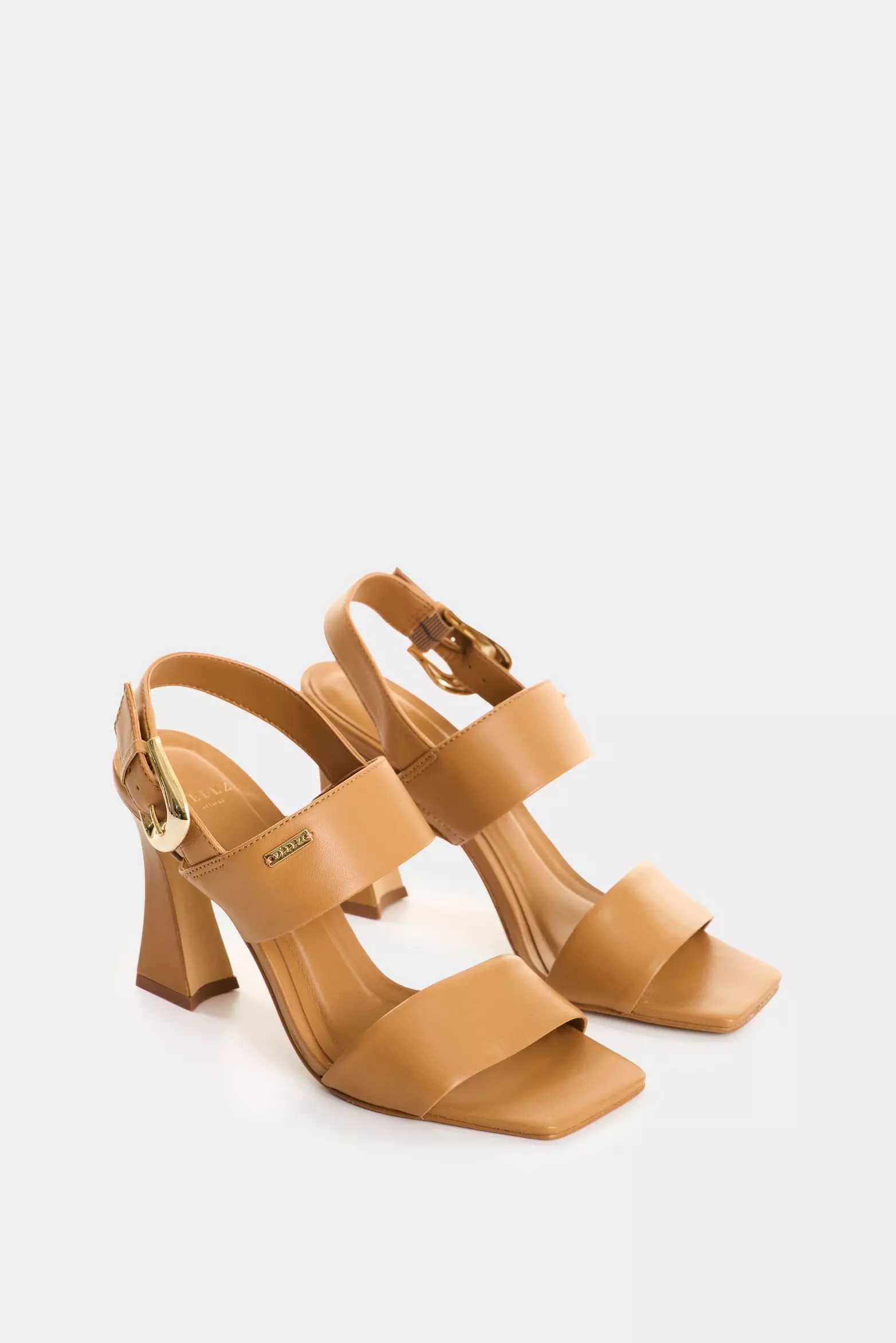 Vélez Sandalia Tacón De Cuero Para Mujer Kira Miel-1