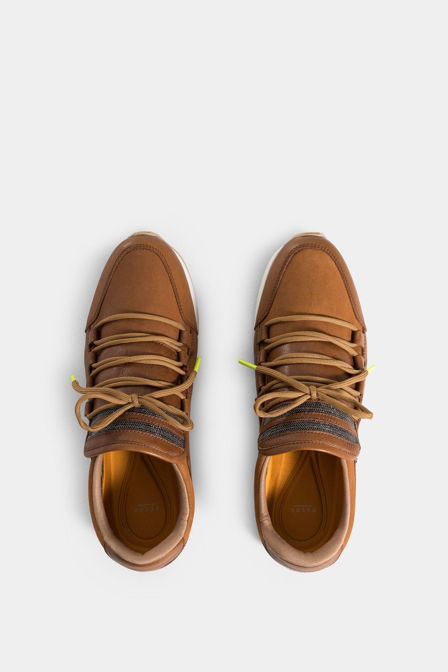Vélez Zapatos Cordón Napoles 2.0 Cuero Mujer Miel-3