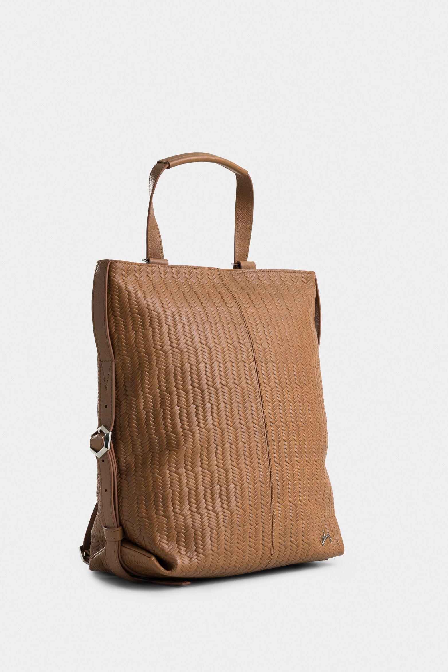 Vélez Mochila Calafate Cuero Para Mujer Grabado Canasta Miel-1
