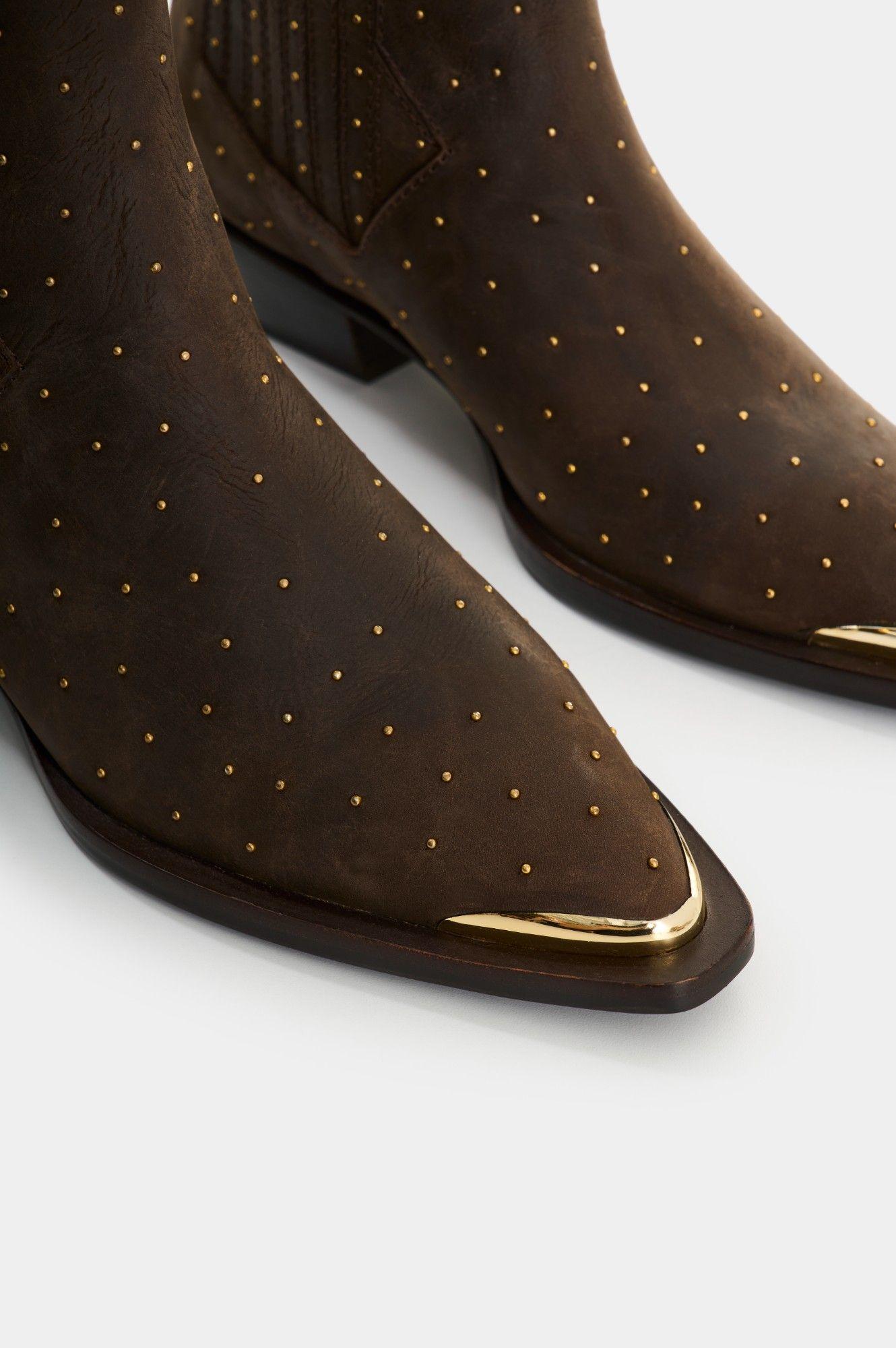 Vélez Botines Caña Baja Cuero Mujer Kiwa Café-4