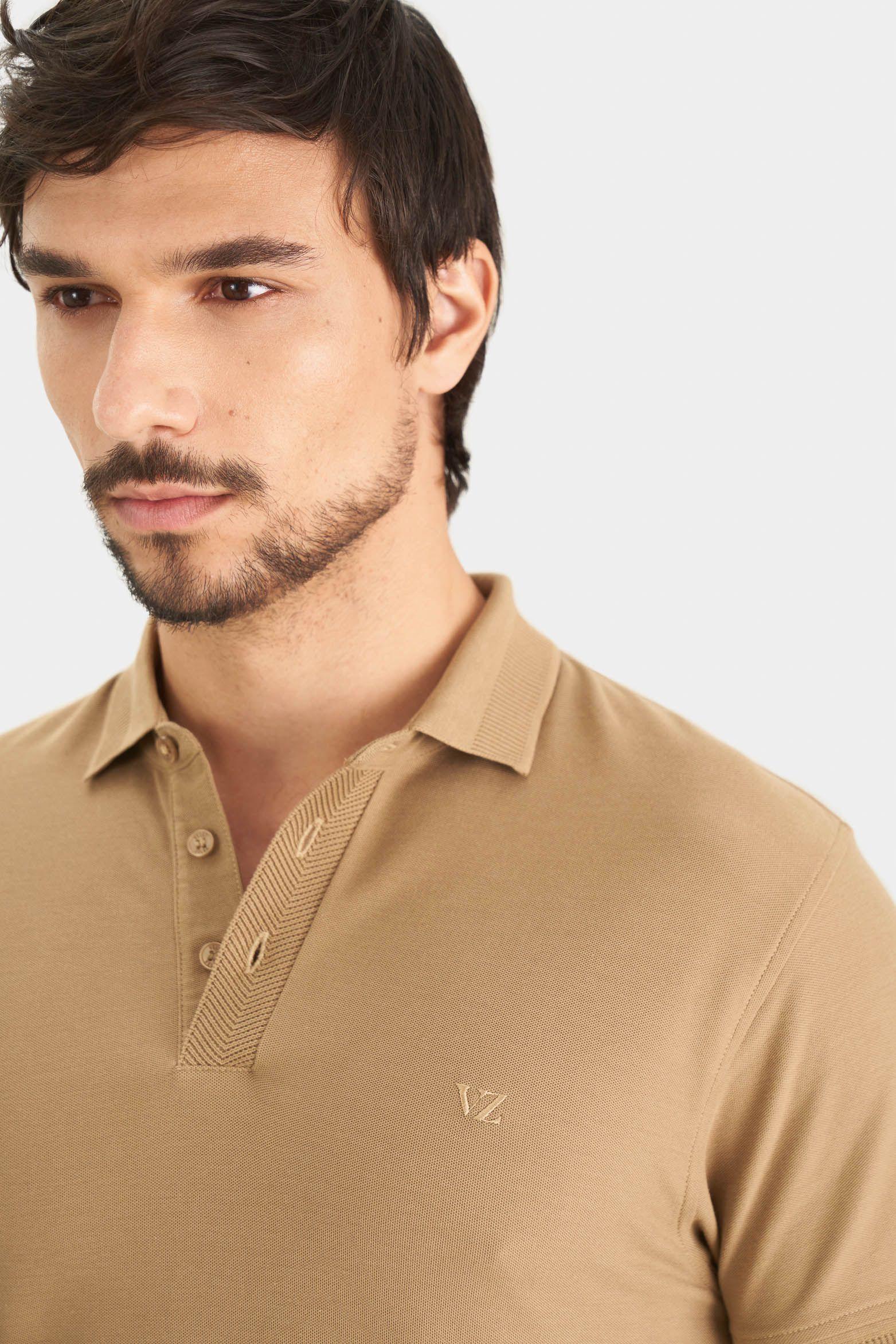 Vélez Polera Casual Algodón Pima Tabaco-1