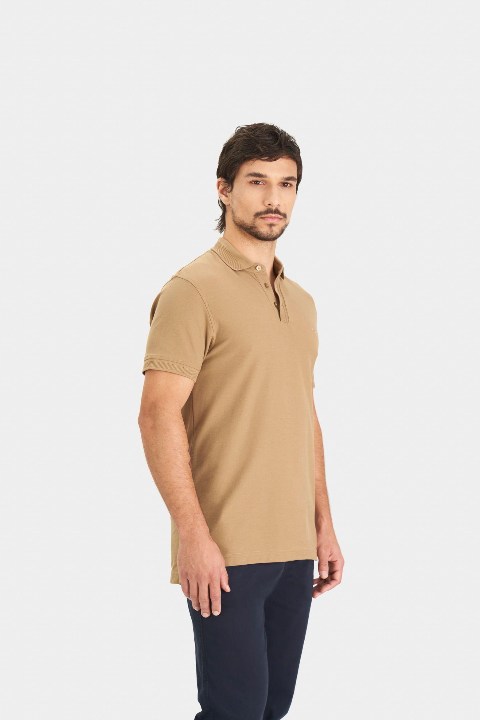 Vélez Polera Casual Algodón Pima Tabaco-2