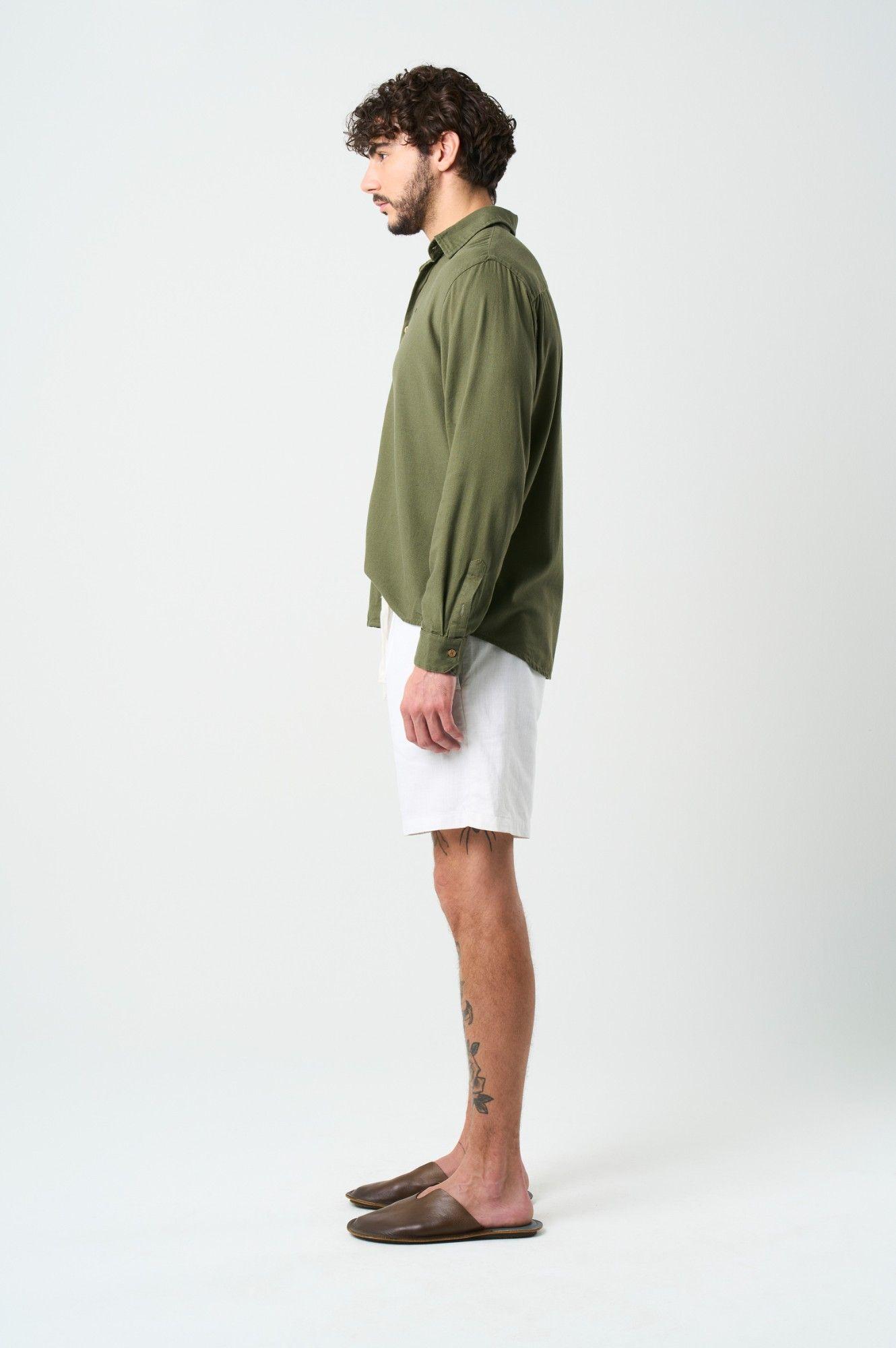 Vélez Short Bermuda En Lino Hombre Bélgica Blanco-1