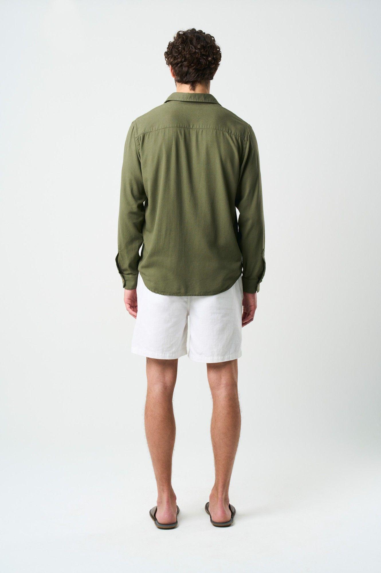Vélez Short Bermuda En Lino Hombre Bélgica Blanco-2