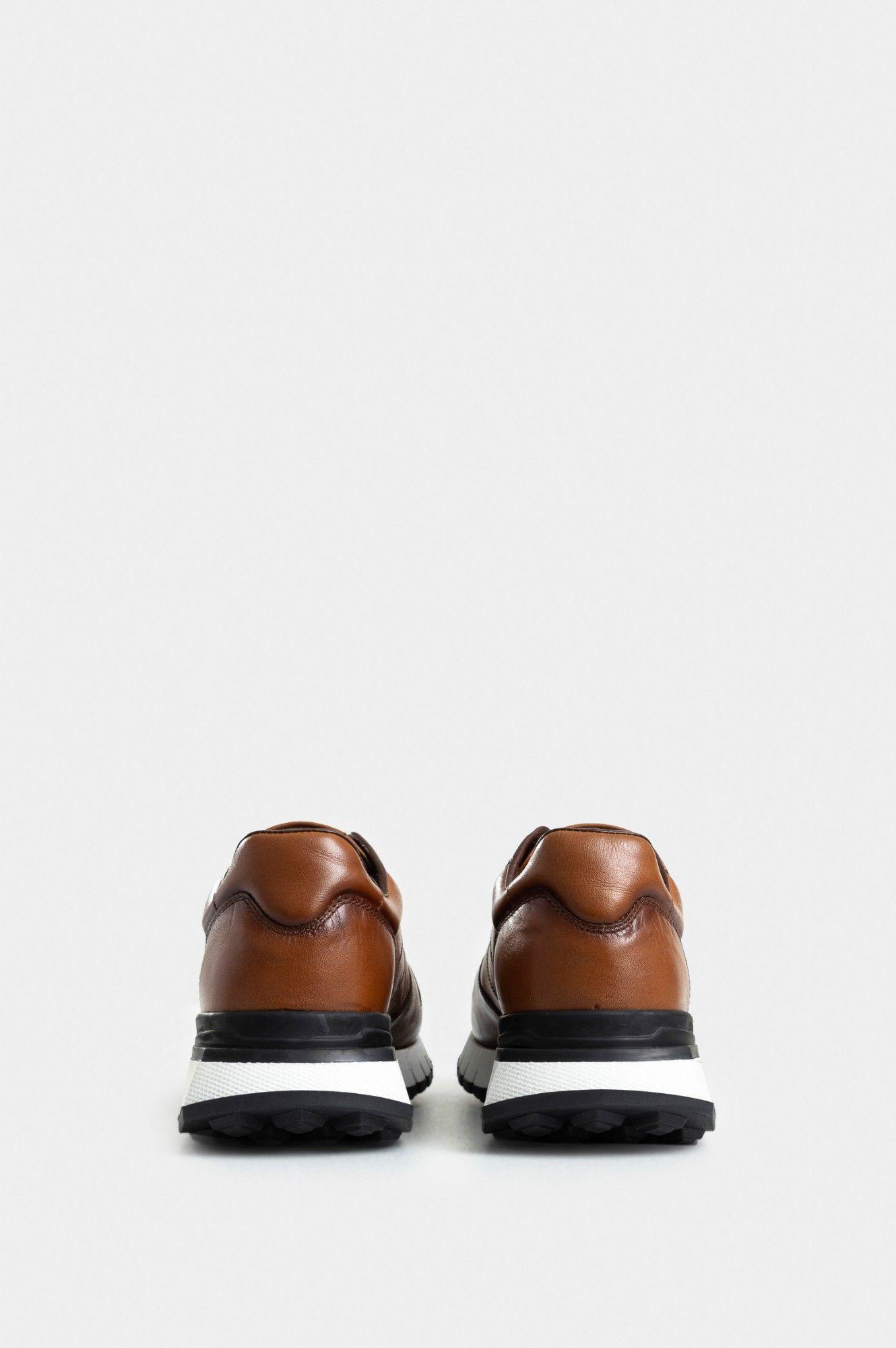 Vélez Zapatillas Iris Cuero Hombre Costuras Laterales Miel-2