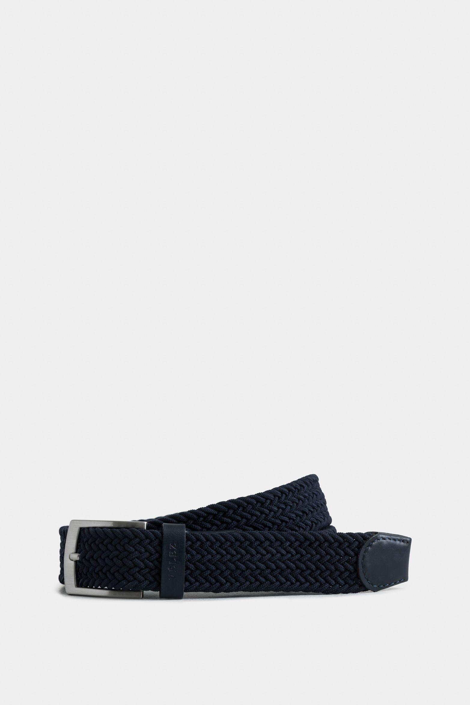 Vélez Cinturón Unifaz Cordón Cuero Hombre Azul Oscuro-0