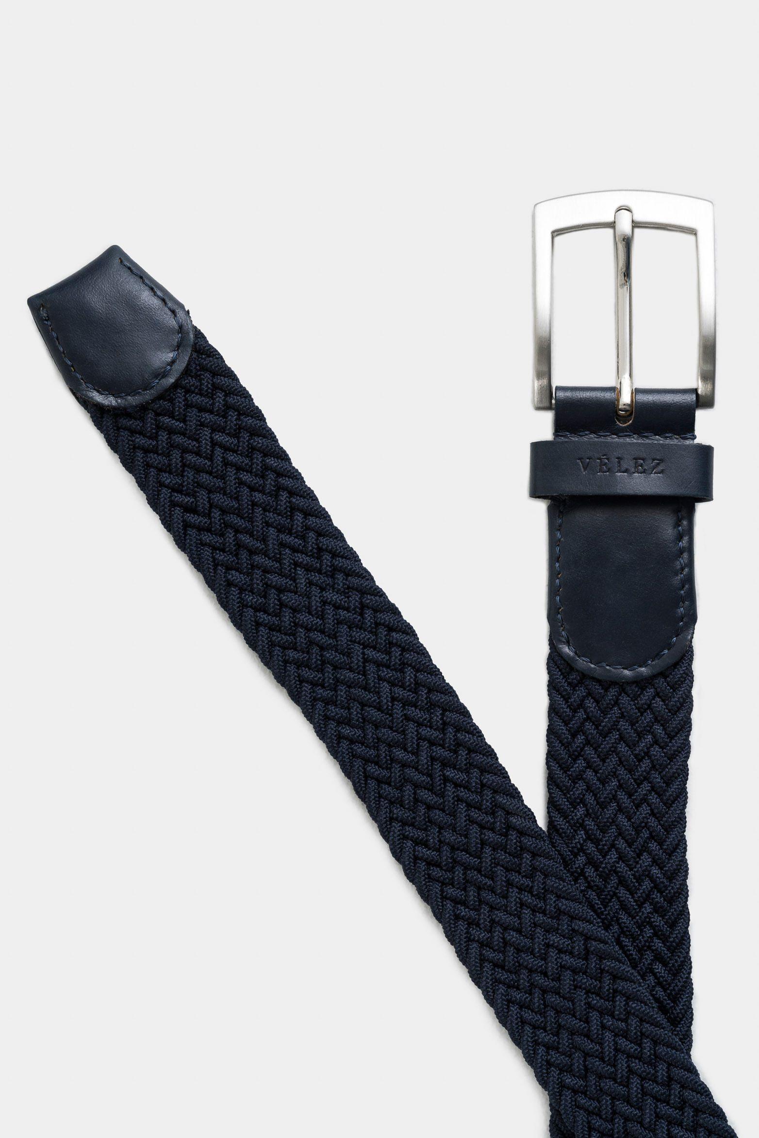Vélez Cinturón Unifaz Cordón Cuero Hombre Azul Oscuro-2