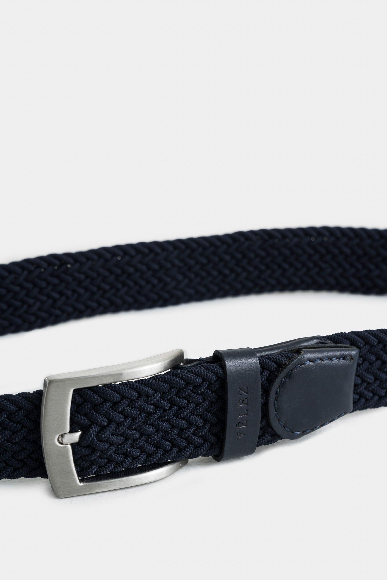 Vélez Cinturón Unifaz Cordón Cuero Hombre Azul Oscuro-3