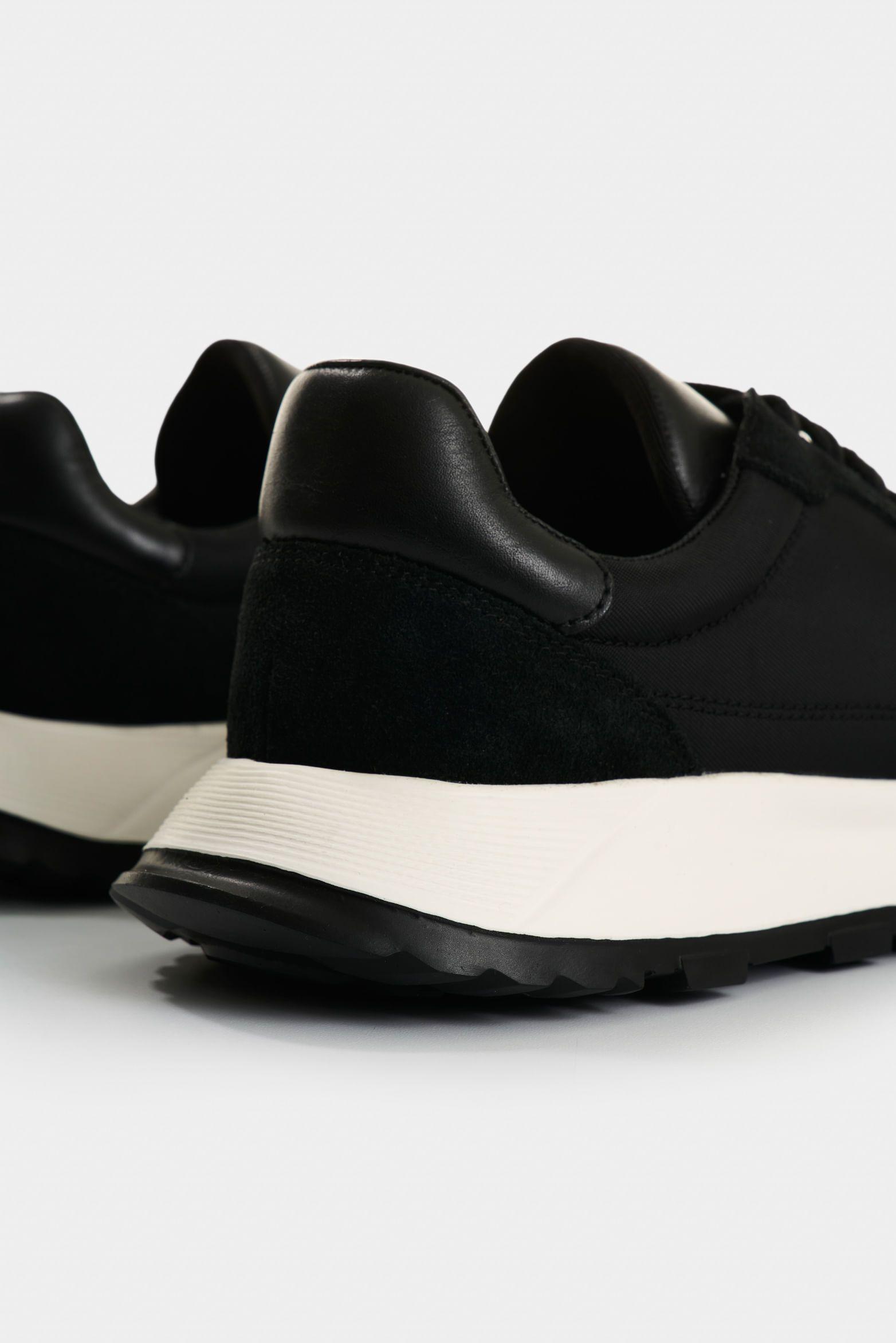 Vélez Zapatilla Tenis Lona Y s En Cuero Mujer Thorian Negro-4